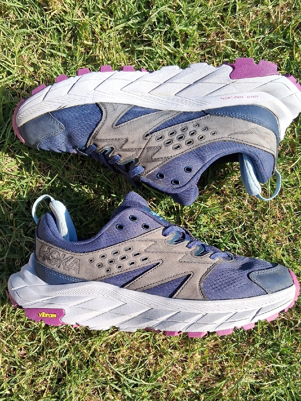 Hoka Anacapa Breeze Low Women’s Navy Gray Purple Trail Sneakers